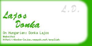 lajos donka business card